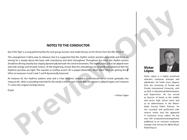 Eye of the Tiger - Jazz Ensemble Conductor Score & Parts(Digital Download)