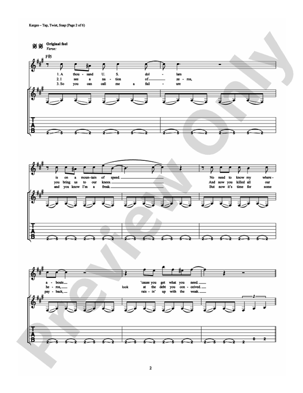 Tap, Twist, Snap - Guitar TAB (Digital Download)