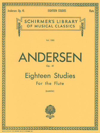 Andersen - 18 Studies Op41 - Flute Schirmer 50260300