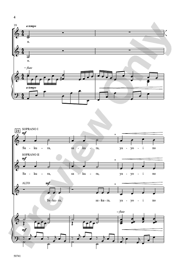 Sakura - SSA Choral Octavo (Digital Download)