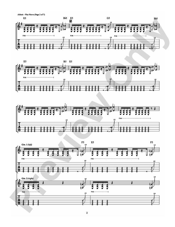War Nerve - Guitar TAB (Digital Download)
