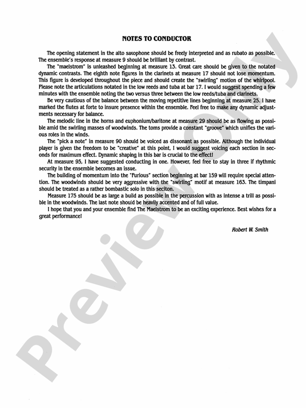 The Maelstrom - Concert Band Conductor Score & Parts (Digital Download)