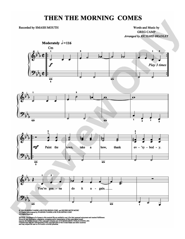 Then the Morning Comes - Arr. Richard Bradley - Easy Piano (Digital Download)