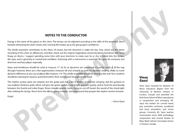 Sing, Sing, Sing (Grade 1) - Jazz Ensemble Conductor Score & Parts(Digital Download)