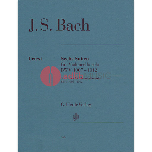 6 Suites for Violoncello solo BWV 1007-1012 - Johann Sebastian Bach - Cello G. Henle Verlag