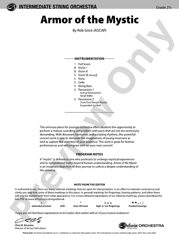 Armor of the Mystic - String Orchestra Conductor Score & Parts (Digital Download)