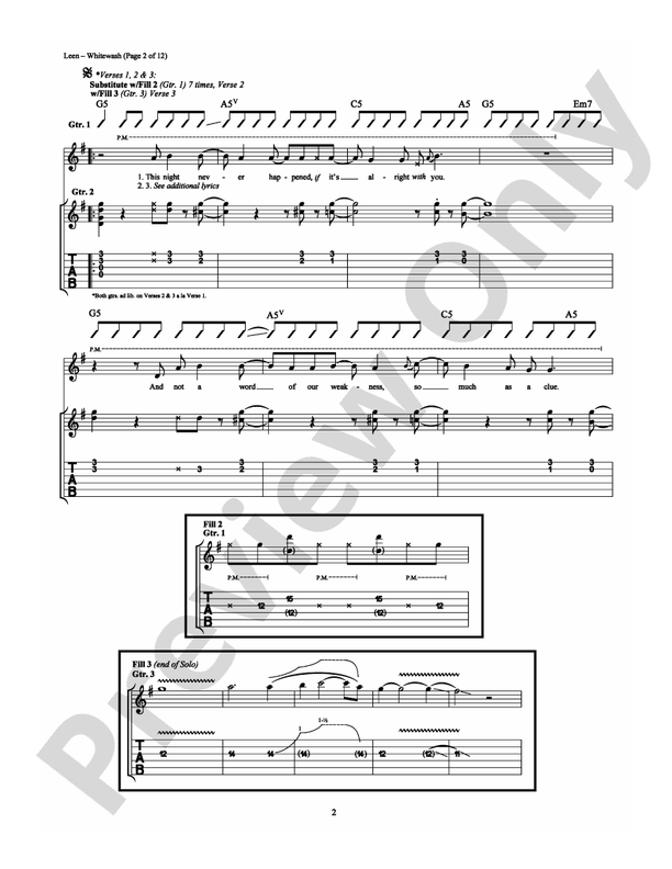 Whitewash - Guitar TAB (Digital Download)