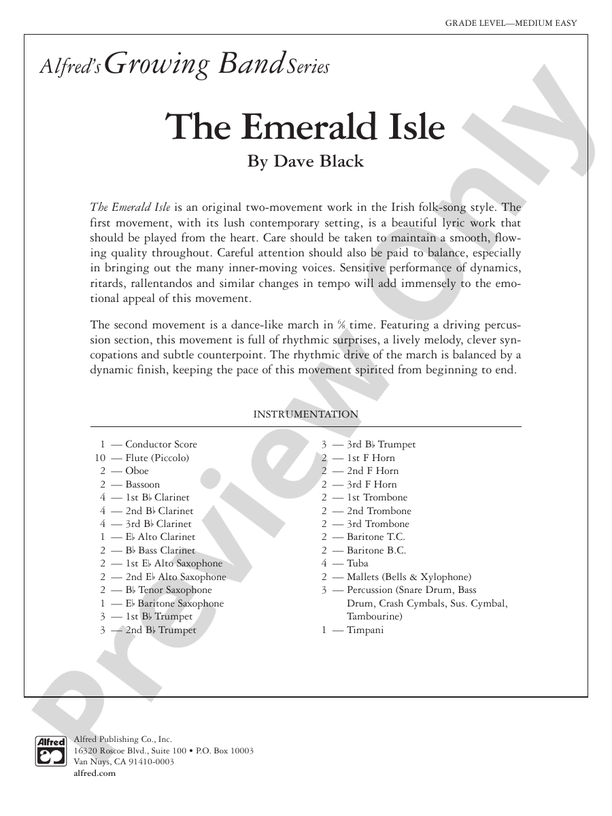 The Emerald Isle - Concert Band Conductor Score & Parts (Digital Download)