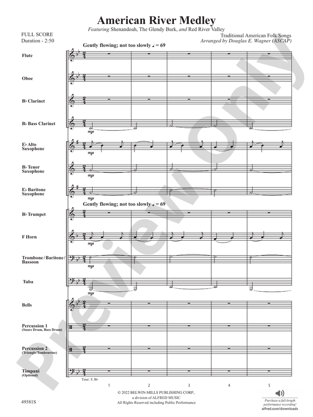 American River Medley - Concert Band Conductor Score & Parts (Digital Download)