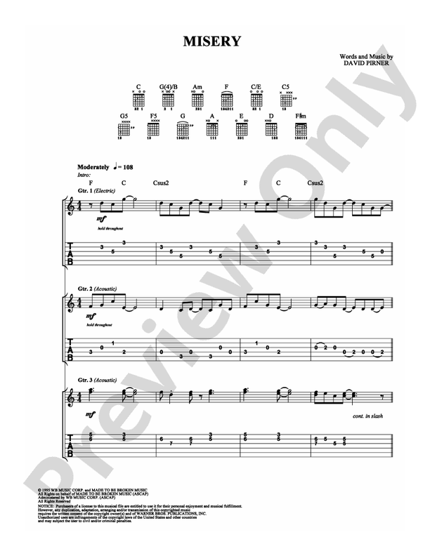 Misery - Soul Asylum - Guitar TAB (Digital Download)