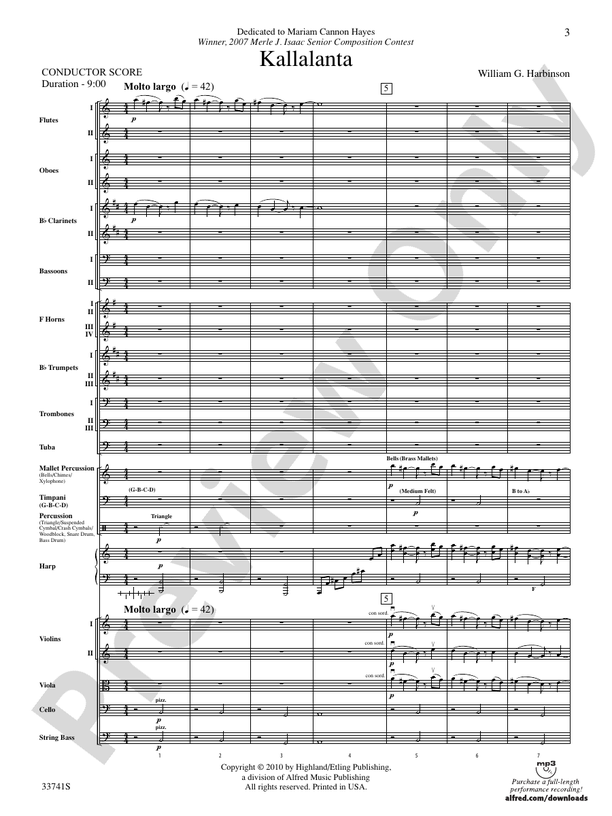 Kallalanta – Full Orchestra Conductor Score & Parts (Digital Download)