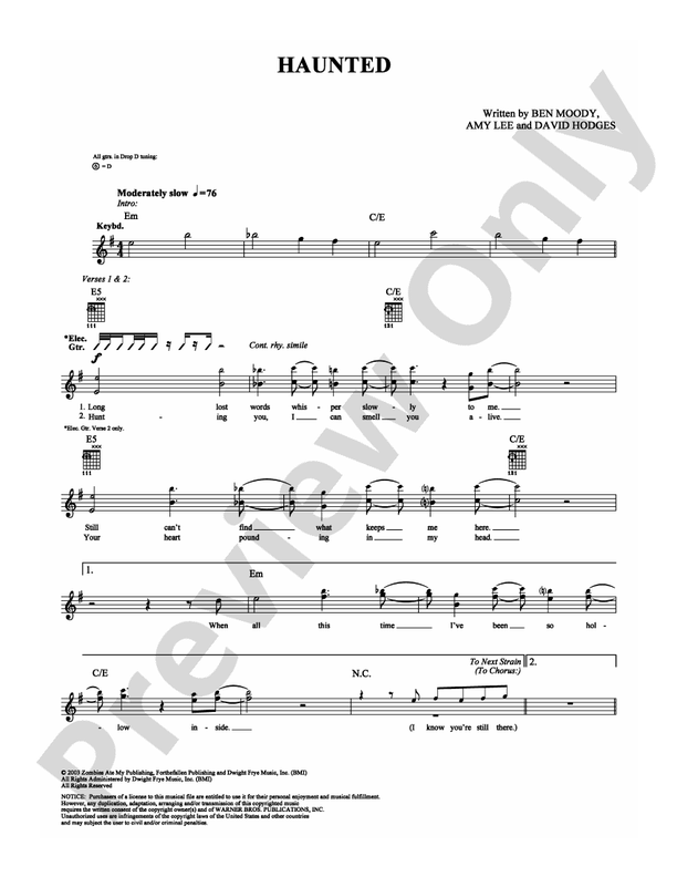 Haunted - Guitar TAB (Digital Download)
