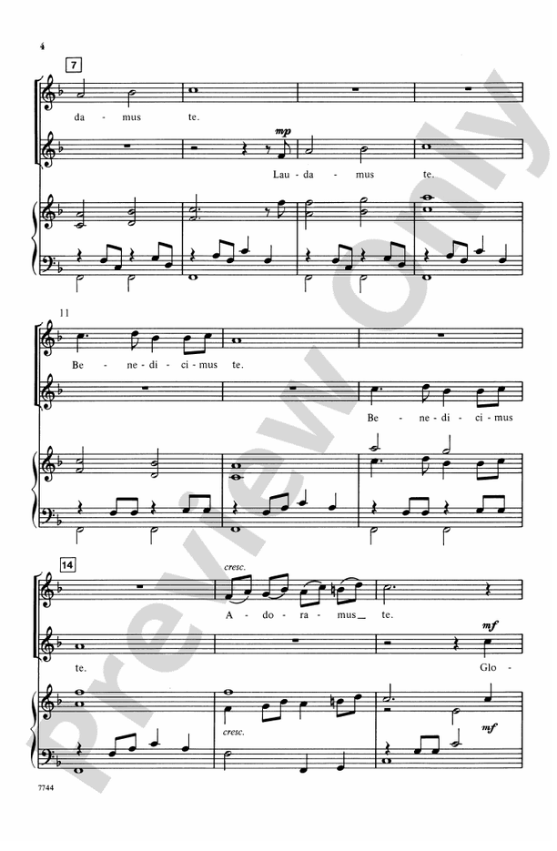Laudamus Te (from Gloria) - Arr. Lynnette Loughton – 2-Part Choral Octavo (Digital Download)