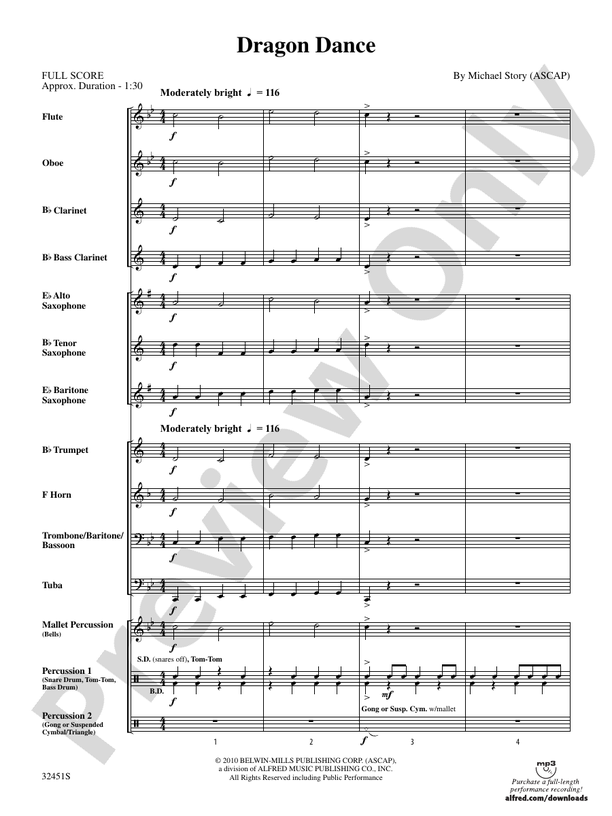 Dragon Dance (Grade 0.5) - Concert Band Conductor Score & Parts (Digital Download)
