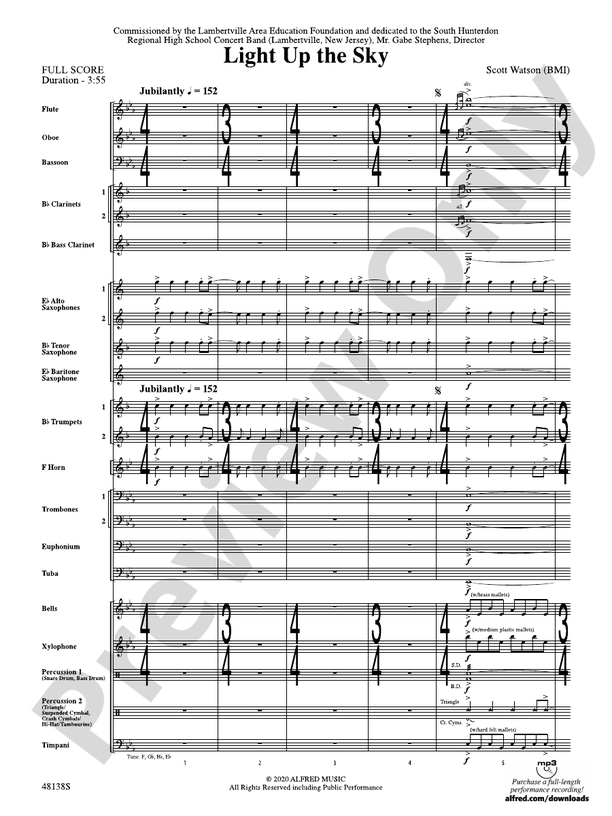 Light Up the Sky - Concert Band Conductor Score & Parts (Digital Download)