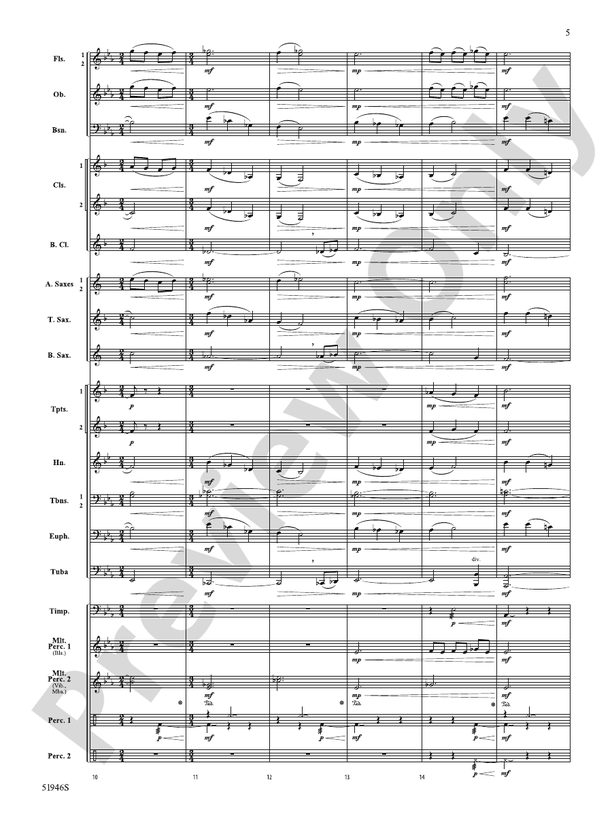 Ocean Blue - Concert Band Conductor Score & Parts(Digital Download)