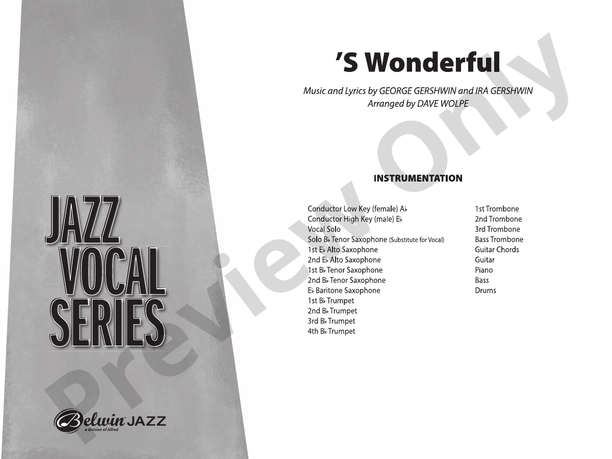 S Wonderful (Grade 3) – Jazz Ensemble Conductor Score & Parts (Digital Download)