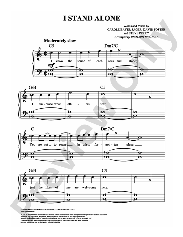I Stand Alone - Arr. Richard Bradley - Easy Piano (Digital Download)