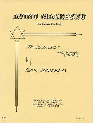 Avinu Malkeynu - Max Janowski - SATB Transcontinental Music Choral Score Octavo