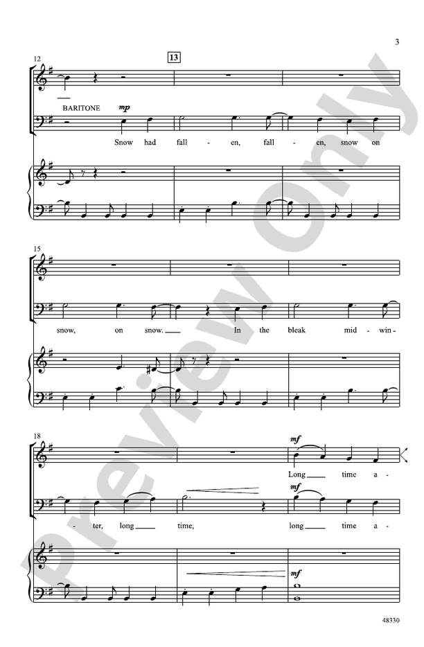 In the Bleak Midwinter – SAB Choral Octavo (Digital Download)
