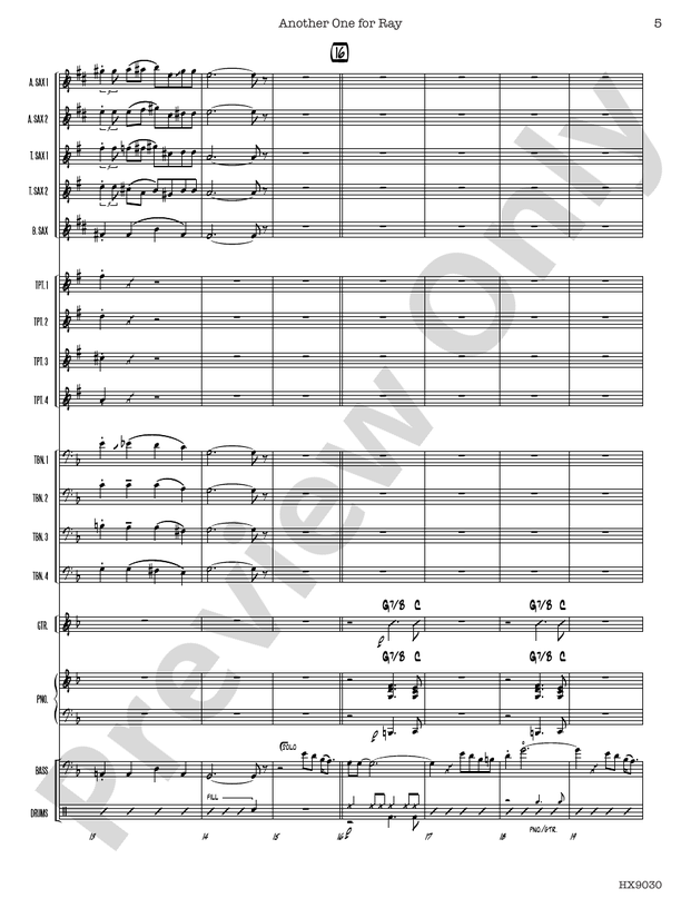 Another One for Ray – Jazz Ensemble Conductor Score & Parts (Digital Download)