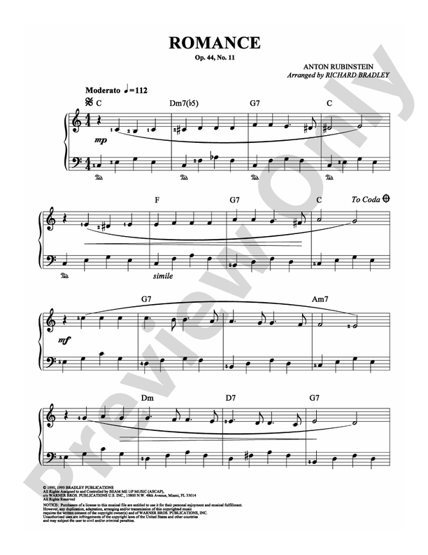 Rubinstein - Romance - Easy Piano (Digital Download)