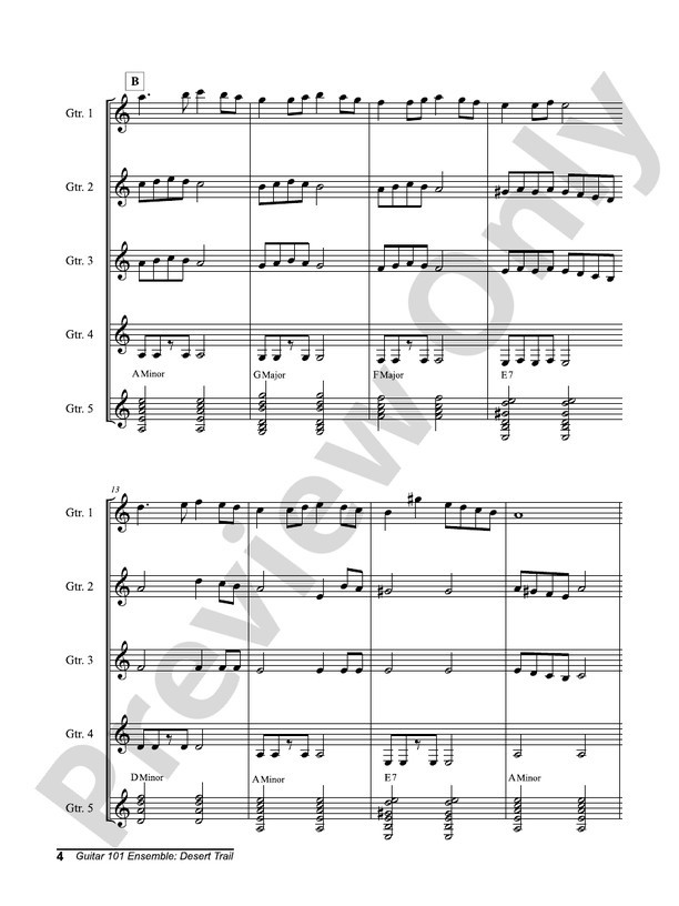 Alfred's Guitar 101, Ensemble: Desert Trail - Guitar Ensemble (Digital Download)