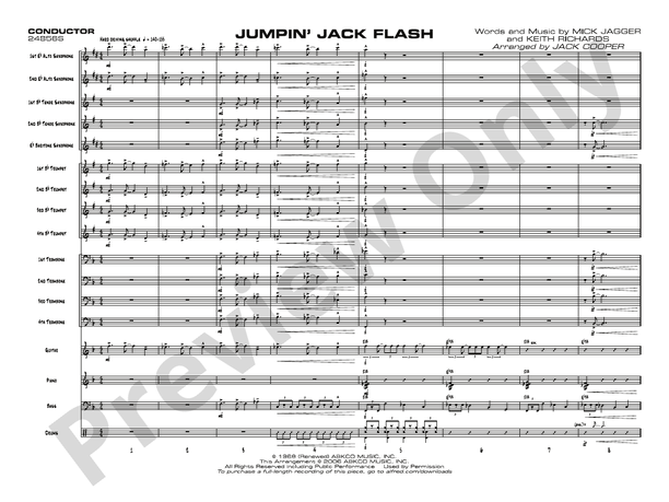 Jumpin' Jack Flash - Jazz Ensemble Conductor Score & Parts(Digital Download)