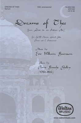 Dreams of Thee - Eric William Barnum - SAB Percy Bysshe Shelley Walton Music Choral Score Octavo
