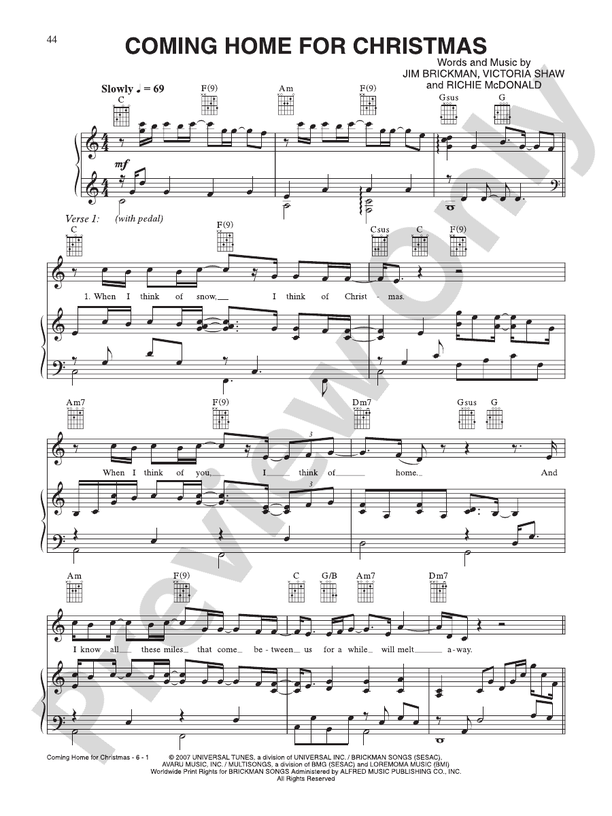 Coming Home for Christmas -  Jim Brickman - PVG (Digital Download)