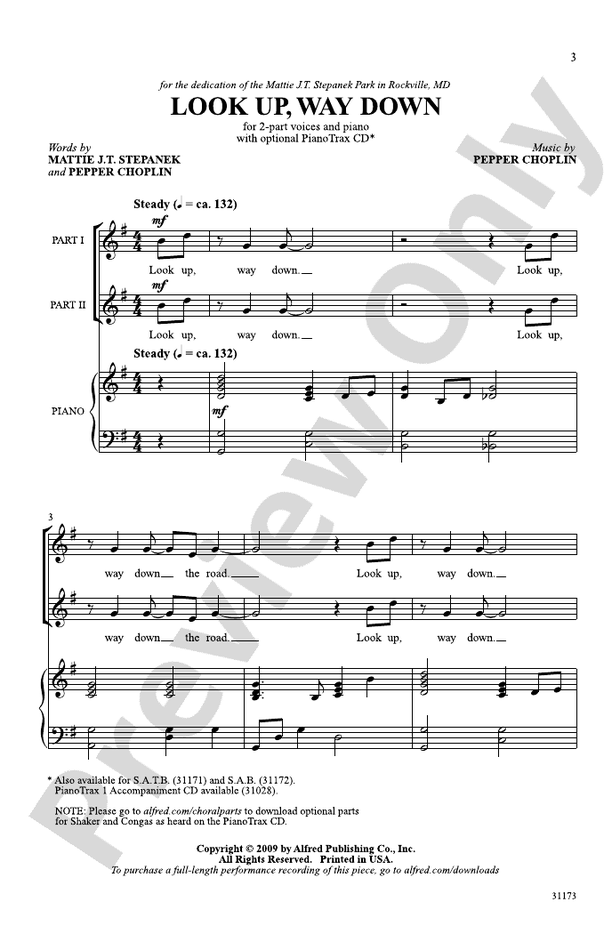 Look Up, Way Down – 2-Part Choral Octavo (Digital Download)