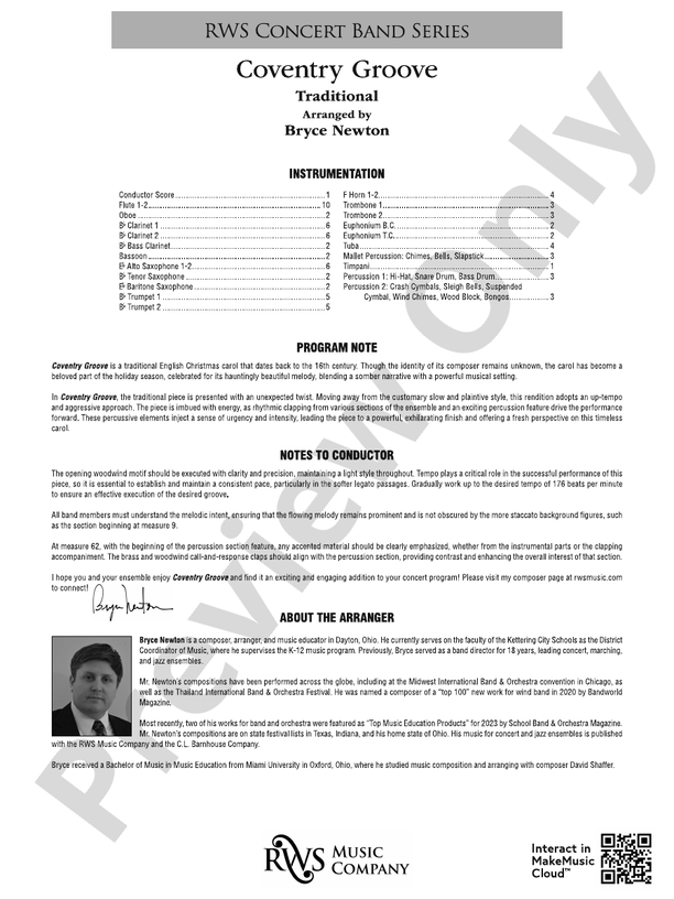 Coventry Groove - Concert Band Conductor Score & Parts(Digital Download)
