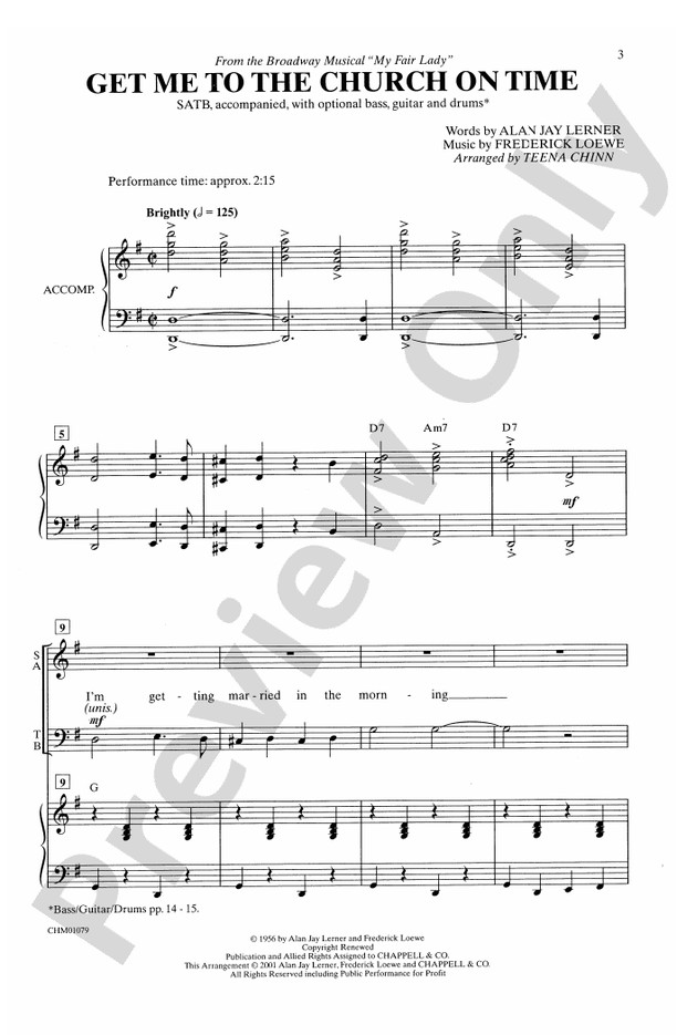 Get Me to the Church on Time – SATB Choral Octavo (Digital Download)