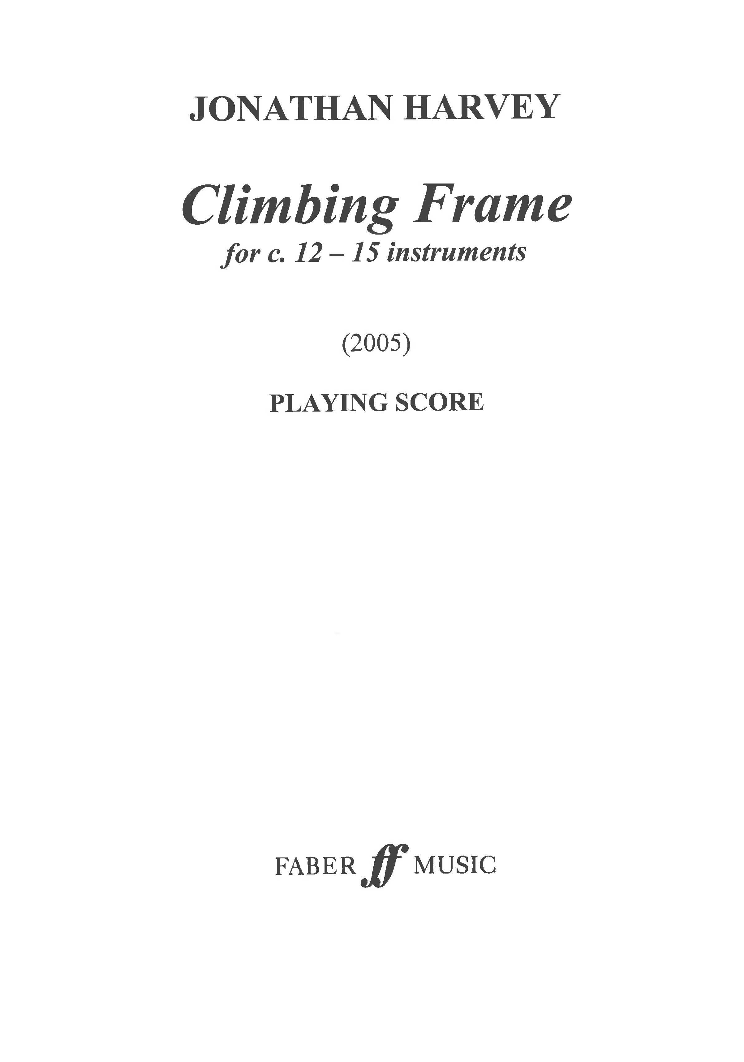 Climbing Frame - Short Score (Digital Download)