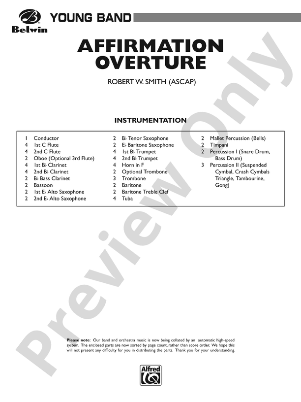 Affirmation Overture - Concert Band Conductor Score & Parts (Digital Download)