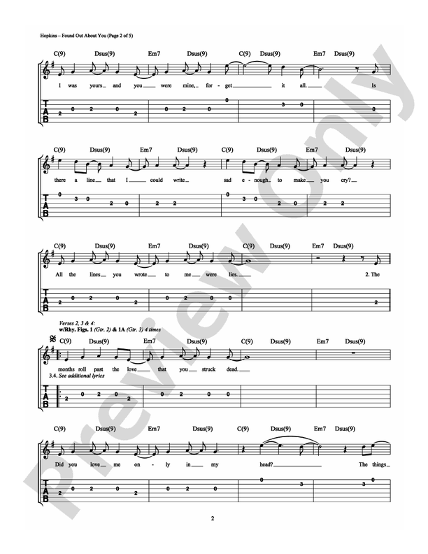 Found Out About You - Easy Guitar (Digital Download)