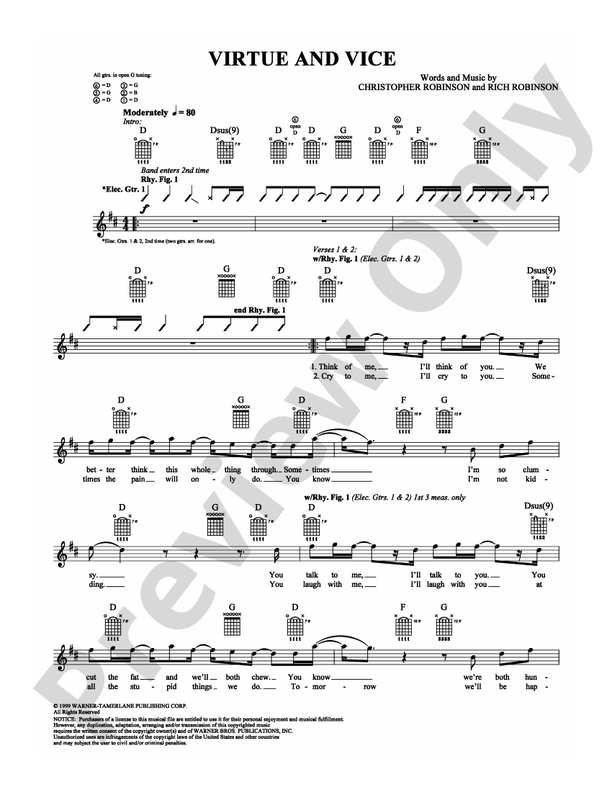 Virtue and Vice - Guitar TAB (Digital Download)