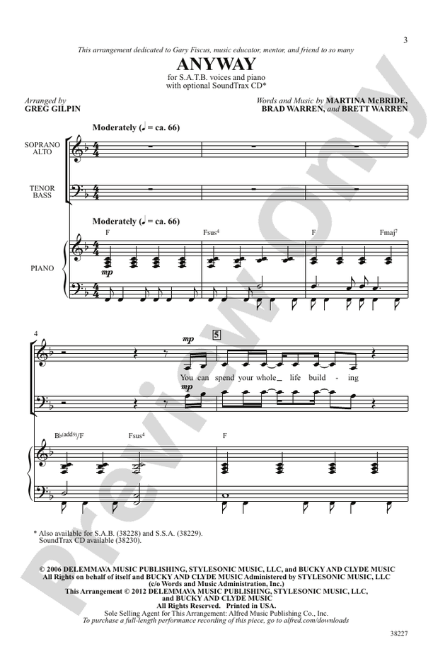 Anyway – SATB Choral Octavo (Digital Download)