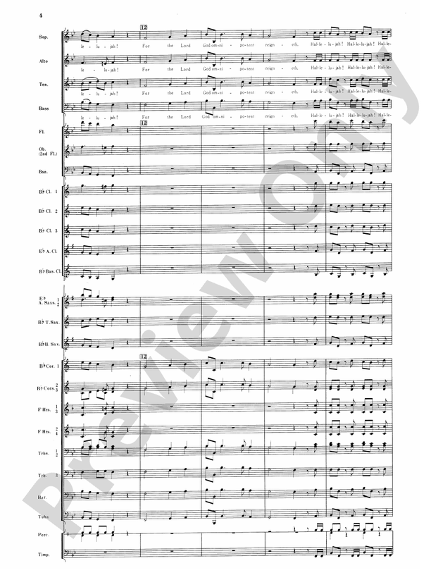 Hallelujah Chorus - Concert Band Conductor Score & Parts (Digital Download)