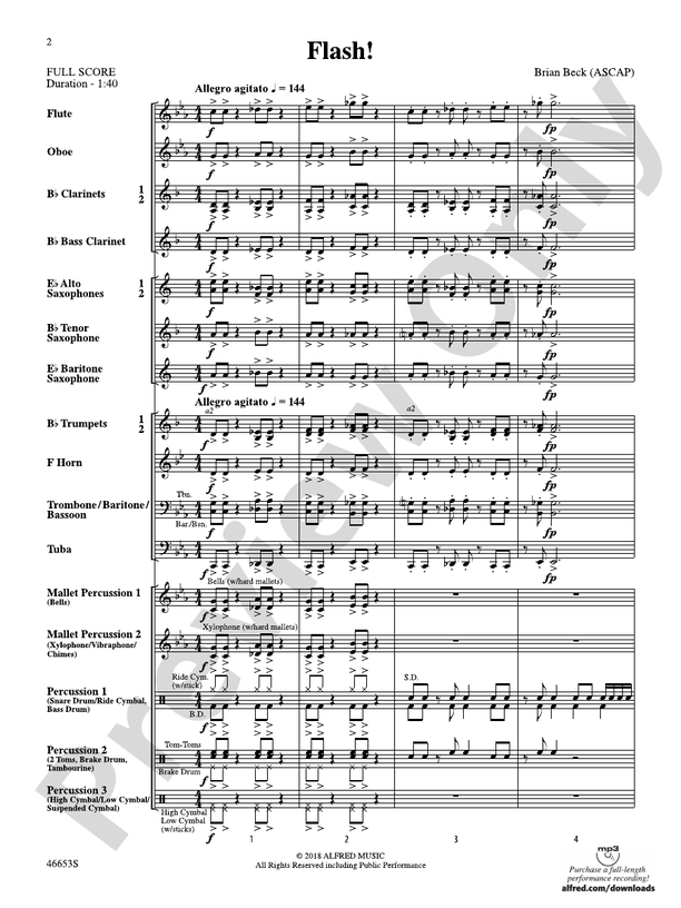 Flash! - Concert Band Conductor Score & Parts (Digital Download)