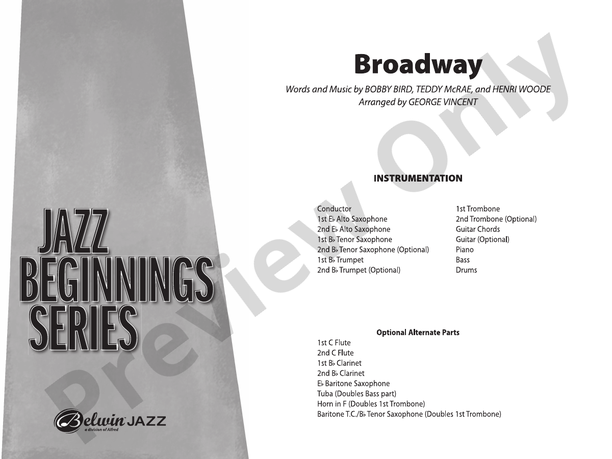 Broadway - Jazz Ensemble Conductor Score & Parts(Digital Download)