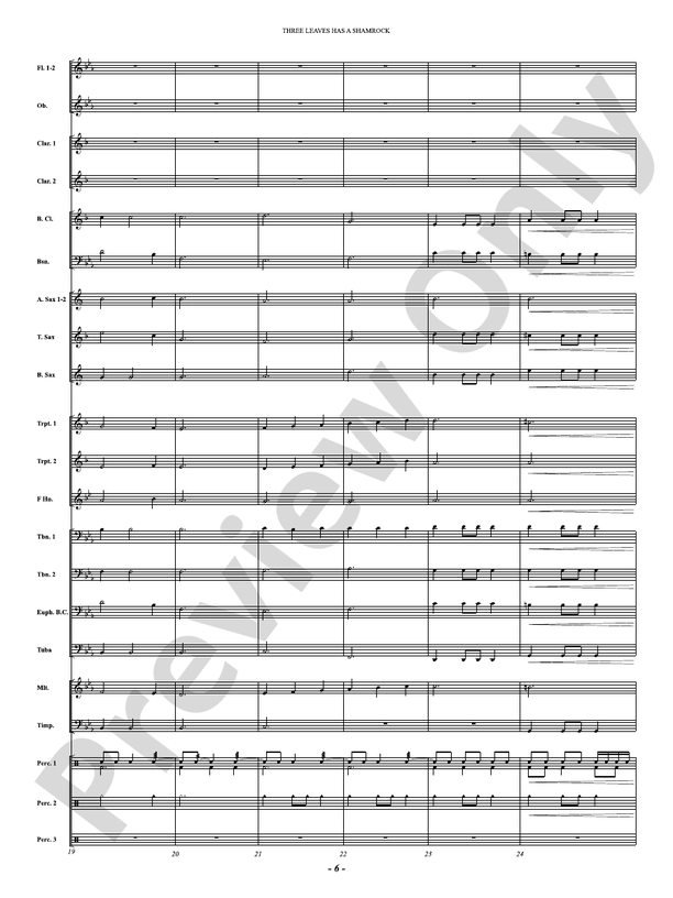 Three Leaves Has A Shamrock - Concert Band Conductor Score & Parts(Digital Download)