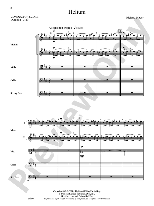 Helium – String Orchestra Conductor Score & Parts (Digital Download)