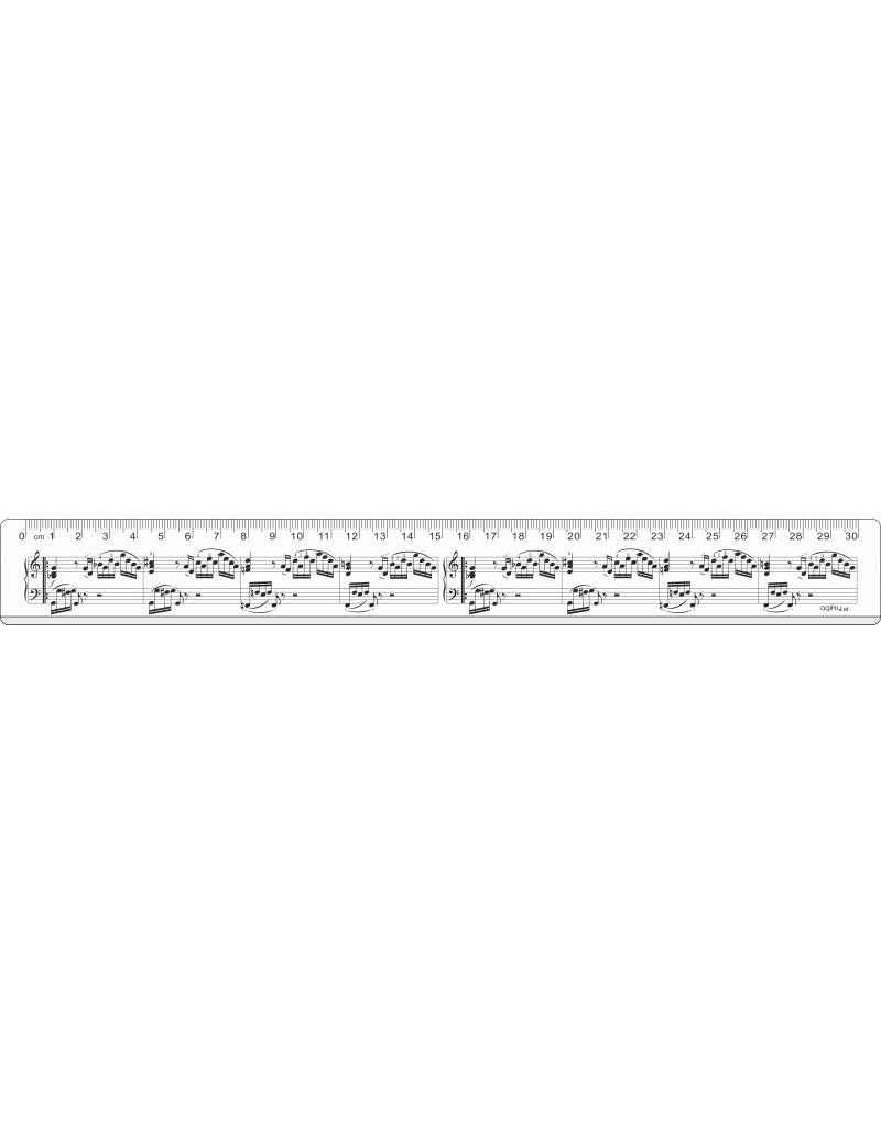 Ruler 30cm White with Black Manuscript