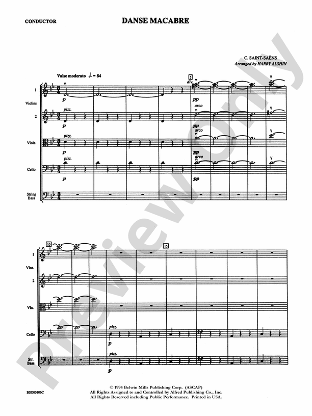Danse Macabre – String Orchestra Conductor Score & Parts (Digital Download)