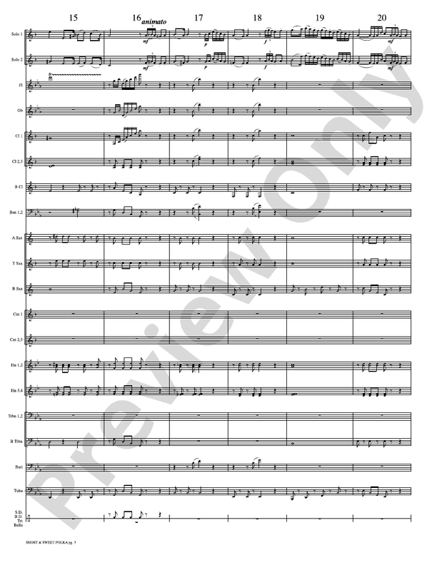 Short and Sweet (Cornet Duet and Concert Band) - Concert Band Conductor Score & Parts (Digital Download)