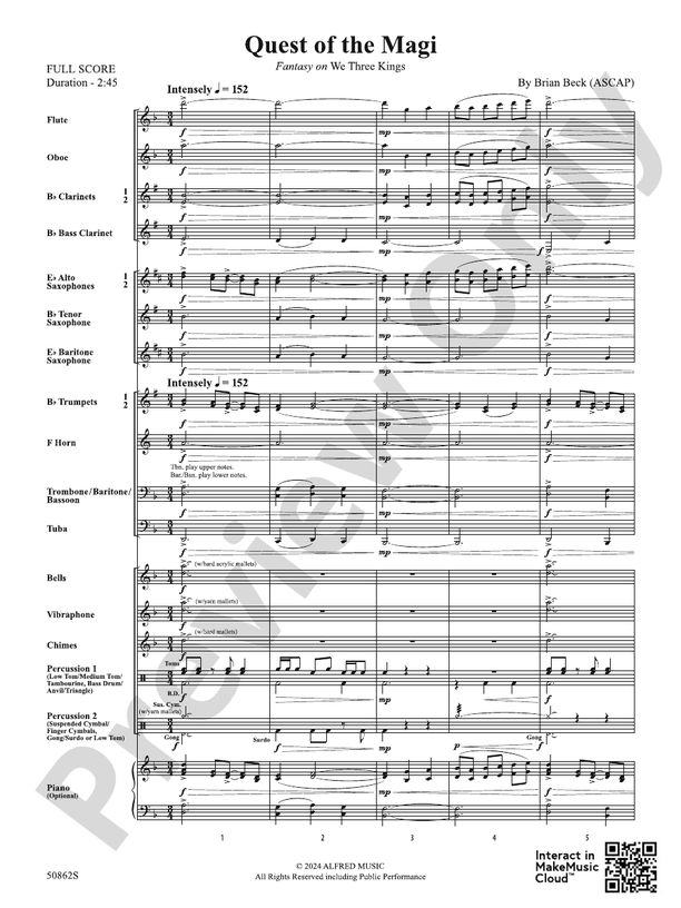 Quest of the Magi – Concert Band Conductor Score & Parts (Digital Download)