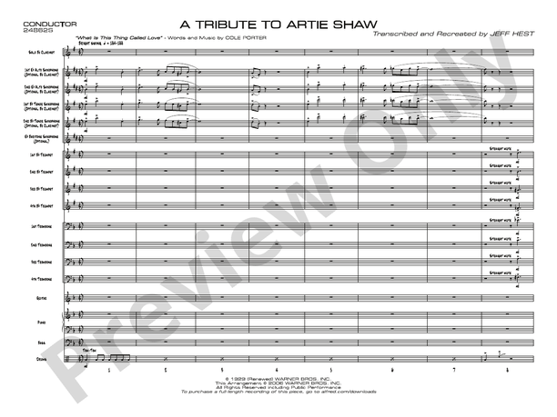 A Tribute to Artie Shaw - Jazz Ensemble Conductor Score & Parts(Digital Download)