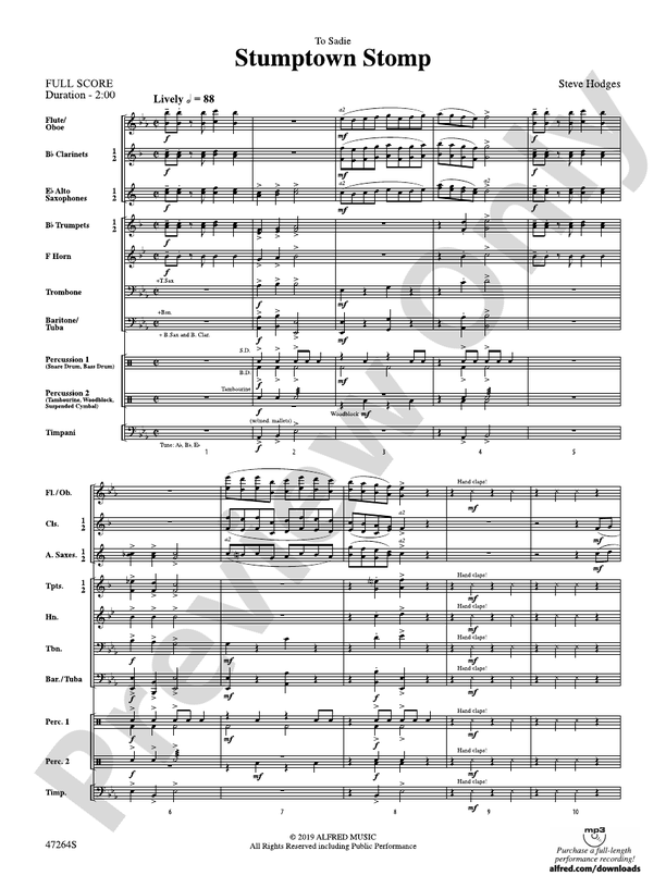 Stumptown Stomp - Concert Band Conductor Score & Parts (Digital Download)