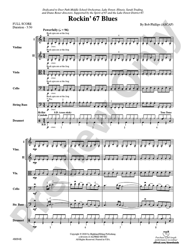 Rockin' 67 Blues - String Orchestra Conductor Score & Parts (Digital Download)